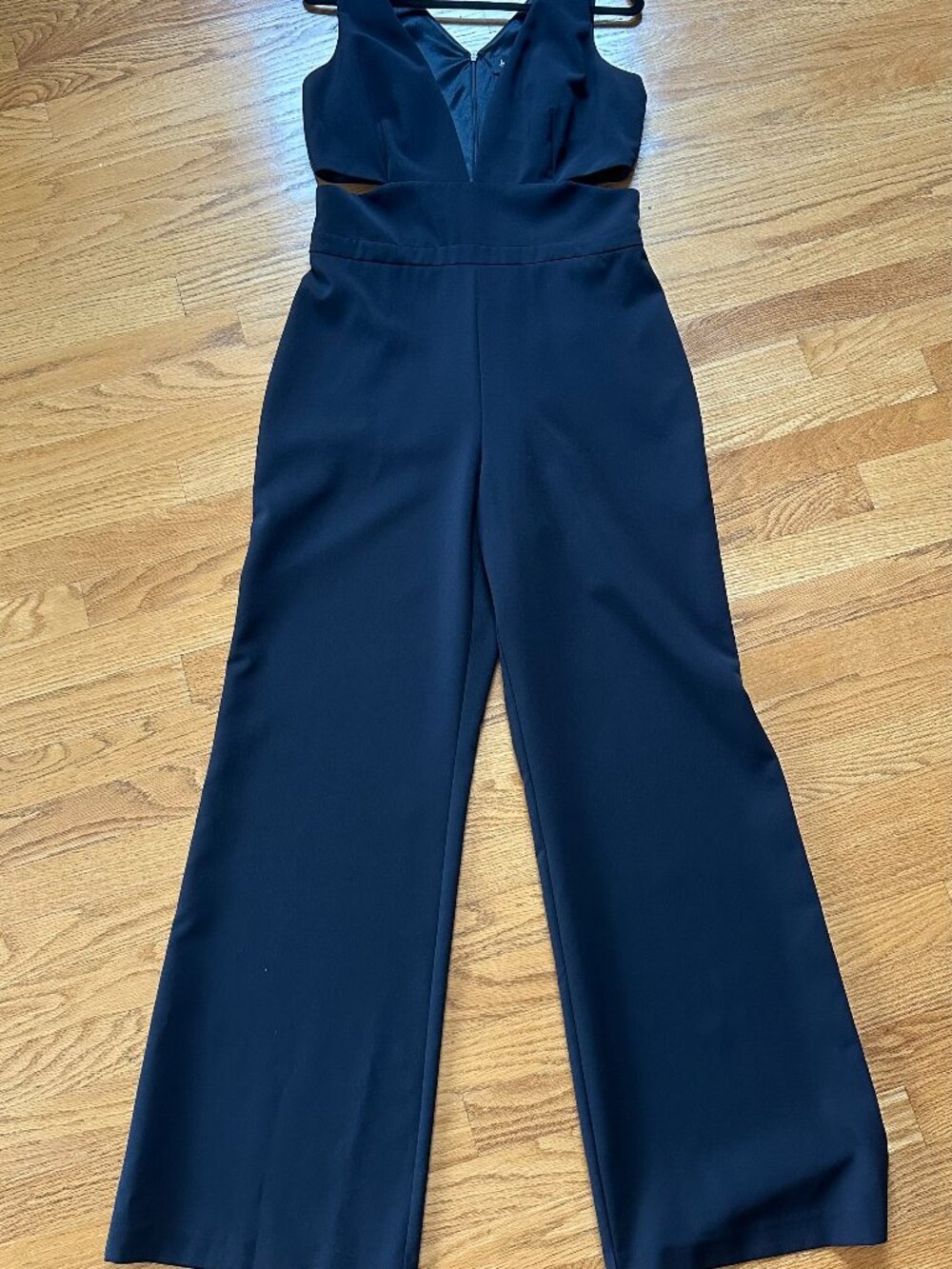 Laundry by Shelli Segal Black Side Cutout Wide Leg Jumpsuit Size 12